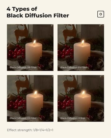 Фільтр K&F Concept Black Mist 1/4 82mm для відео та портретної зйомки (Nano-Xcel)