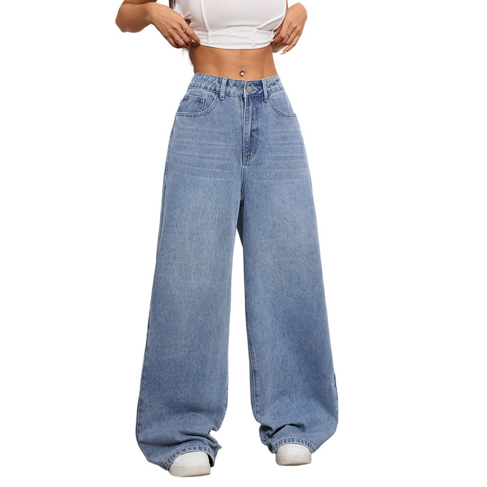 Джинси жіночі Damen Vintage Baggy, широкі, стиль Y2K 90-х, блакитні (XXL)