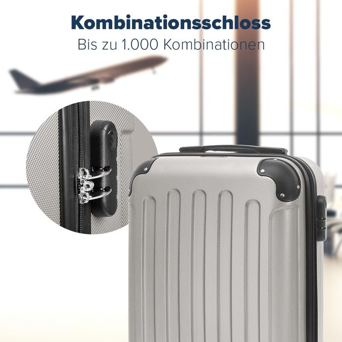 Чемодан ручної поклажі TRVLMORE 54x36x20 см - валіза на колесах, ручний чемодан, валіза з жорстким корпусом, легкий ручний чемодан, валіза на колесах