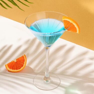 Набір з 4 склянок для мартини Joeyan 250 мл, кришталь, з візерунком Dot, класичні склянки для коньяку, еспресо мартини, космополітен, манхеттен, придатні для миття в посудомийній машині