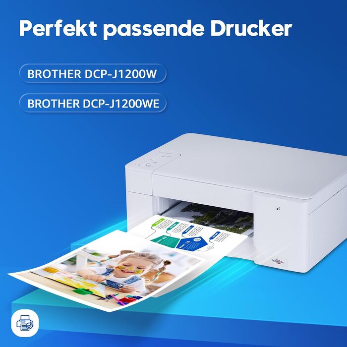 Картриджі ONLYU LC424 сумісні з принтером Brother DCP-J1200W, набір чорнильних картриджів