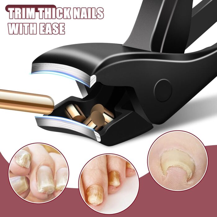 Кусачки для нігтів Nagel для літніх людей та чоловіків з товстими нігтями, професійні кусачки з широким отвором та похилою гострою бритвою, подарунок