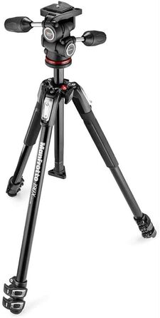 Штатив Manfrotto 190X з алюмінію – 3-секційний для бездзеркальних та DSLR камер (Kit з трьохсекційною ніжкою та 3-сторонньою головкою)