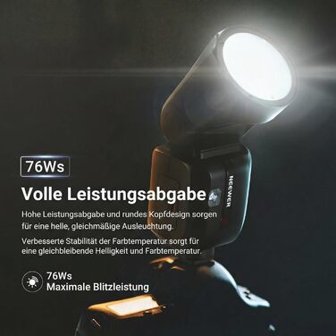 NEEWER Z2PRO-C: Світловий спалашок Speedlite з TTL, сумісний з Canon та Godox, 76Ws, 1/8000s HSS, 3000mAh