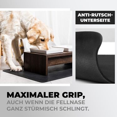 Підкладка під миску для котів та собак Miggo® Premium, 40x50 см, чорна, з штучної шкіри, неслизька