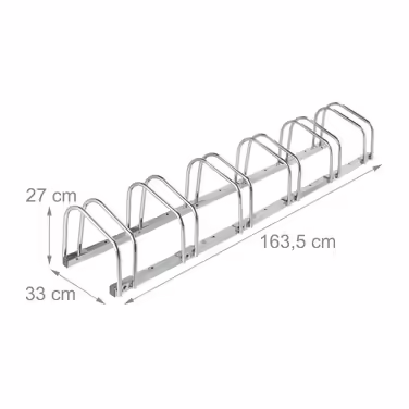 Relaxdays Silver Bicycle Stand for 6 Bikes