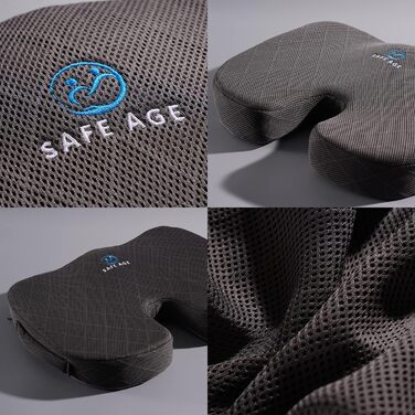 Подушка для сидіння Safe Age® ортопедична та ергономічна: подушка для куприка, клиноподібна подушка, піна з пам'яті ефекту