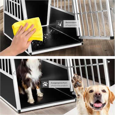 Транспортна переноска для собак tectake® XL, алюмінієва, для 2 собак, 97 x 90 x 69,5 см