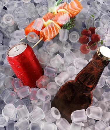 Машина для льоду Ecozy - компактна, самоочисна, 2 розміри кубиків, 9 кубиків за 6 хвилин, 12 кг/24 год, лопатка та кошик для кухні, офісу, бару, вечірки