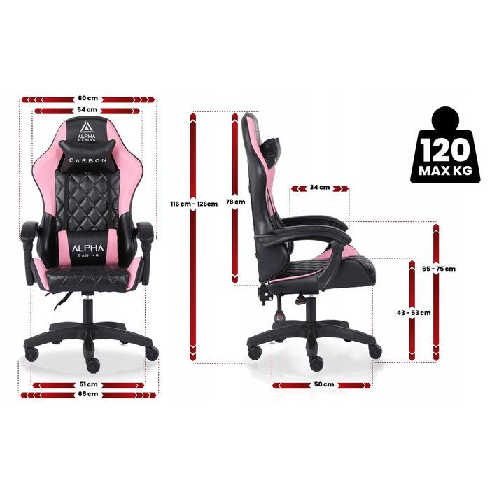 Ігрове крісло Alpha Gaming CARBON, штучна шкіра