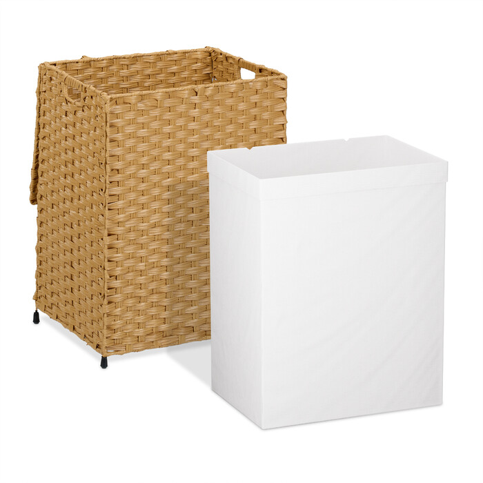 Relaxdays Laundry Basket Rattan-Look 90 L
