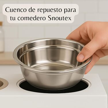 Підвищена годівниця для собак SNOUTEX з нержавіючої сталі - миска для води та їжі для собак без облизування, 5 рівнів висоти. Миска для собак усіх розмірів. Годівниця для собак з підкладкою. Білий колір