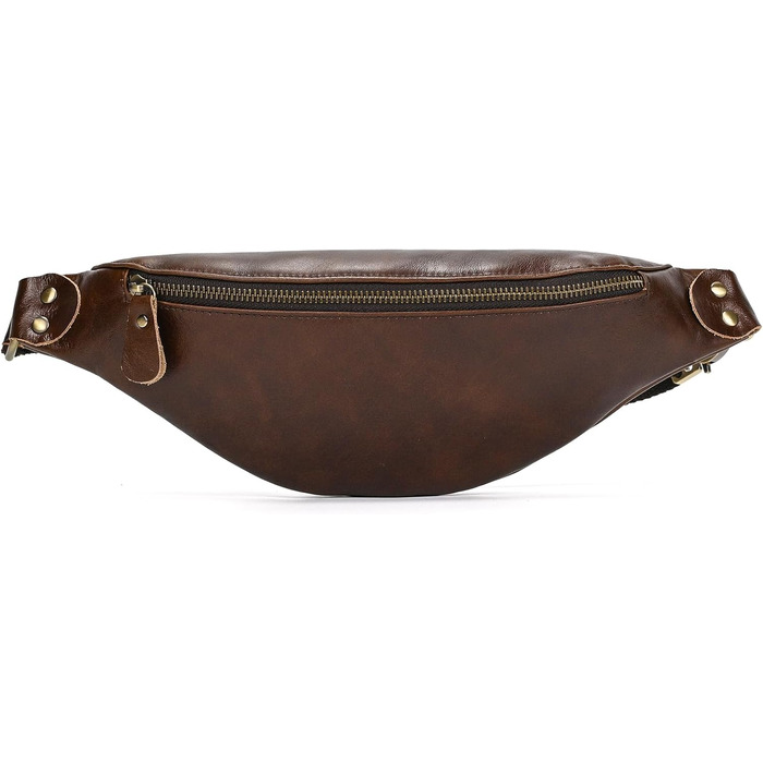 Чоловіча/Жіноча поясна сумка з натуральної шкіри Vintage, чорна (1033 Kaffee)