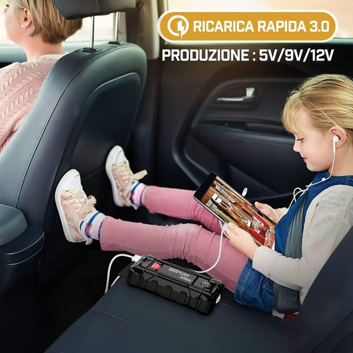 Powerbank BRPOM для запуску авто з LCD-дисплеєм (2000A, 7000A)