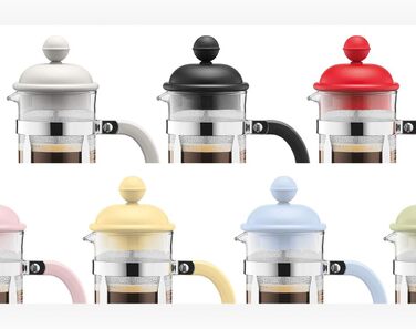 Bodum CAFFETTIERA Coffee Maker (French Press System, Permanent Stainless Steel Filter, 0.35 liters) Red 3 Cup Red