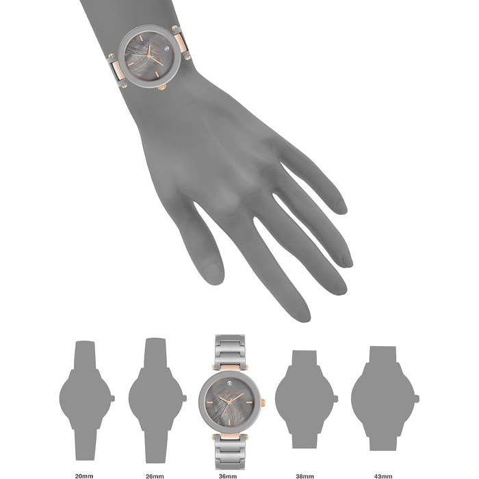 Жіночий годинник Anne Klein з діамантовим циферблатом та керамічним браслетом (Taupe/Rose Gold)