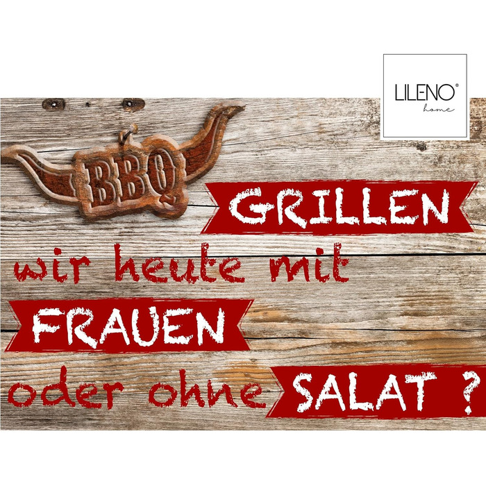 LILENO HOME Grill & BBQ Mat 75 x 120 cm (Grilling with Women) - as the perfect protective mat for gas and charcoal grills - Grill mat for family grill evenings