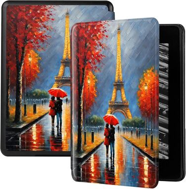 Чохол для Kindle Paperwhite 12-го покоління (2024) Flip з силікону, захисний чохол Kindle Colorsoft з автопробудженням, PU/TPU, чохол-книжка для читання, дитячий/жіночий дизайн, Signature Edition, 7 дюймів (колір 3)