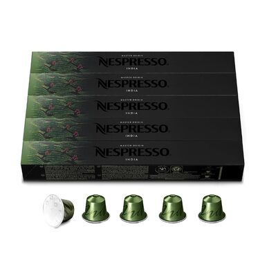 Кава Nespresso Original India: суміш Арабіки та Робусти, темне обсмаження | 100 капсул | Сумісна з Nespresso Original
