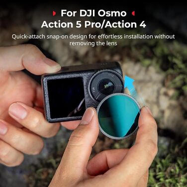 Набір фільтрів ND для DJI Osmo Action 4/5 Pro: CPL, ND8, ND16, ND32 + силіконовий ковпачок для об'єктива