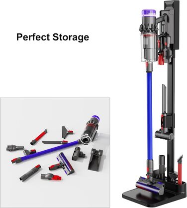 Стійка для пилососів Dyson V7, V8, V10, V11, V15, SV18, SV21 - док-станція для зберігання та зарядки, сіра