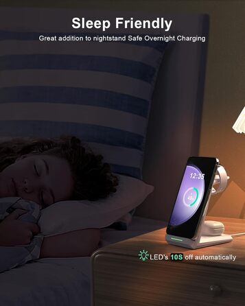 Бездротова зарядка 3-в-1 для Samsung Galaxy: годинники, навушники, смартфони (фіолетовий)