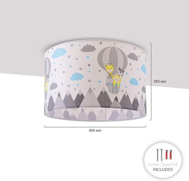 Paco Home Pendant Light Children's Room Ceiling Lamp Chandelier Baby Room Pendant Light Various Motifs Boys Girls E27, Color: Design 6 (Ø45.5 cm), Lamp Type___Color: Ceiling Light - White