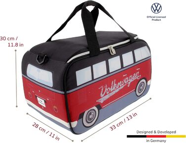 VW Collection - Volkswagen Hippie Bus T1 Camper Van Cooler Bag 25L (Red/Black)