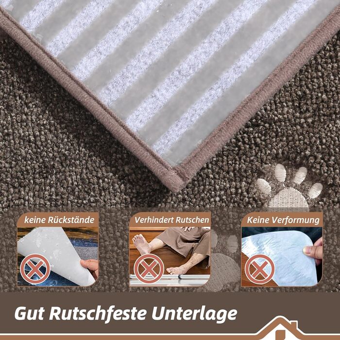 BEQHAUSE Non-Slip Stair Treads - 15 Piece Set - Washable Carpet for Stairs - Safe for Kids, Seniors & Pets - 100% Polyester with TPE Backing - 22x70cm