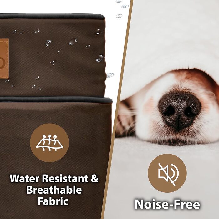 Ортопедичне ліжко для собак Ellie-Bo з Memory Foam, чорне, вологостійке, для клітки 76 см, розмір M (M - 71 x 48 x 6 см), коричневе, вологостійке