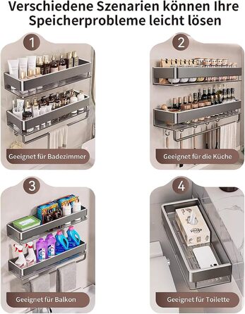 Двостороння кутова поличка для душу FOLAI 30 см (2 шт.) з нержавіючої сталі, без свердління, для зберігання шампуню та інших аксесуарів