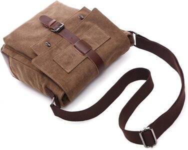 Чоловіча нагрудна сумка OSMIE з канвасу, 16 л, чорна/кавова (M)