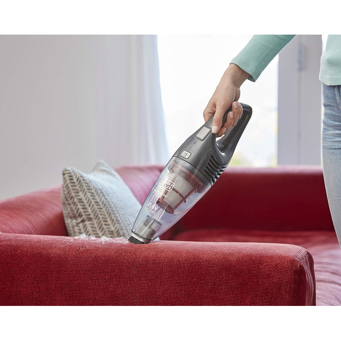 Акумуляторний пилосос BLACK+DECKER BHHV315B-QW Lithium Dustbuster з циклонною технологією та щілинною насадкою, безмішковий, білий/синій