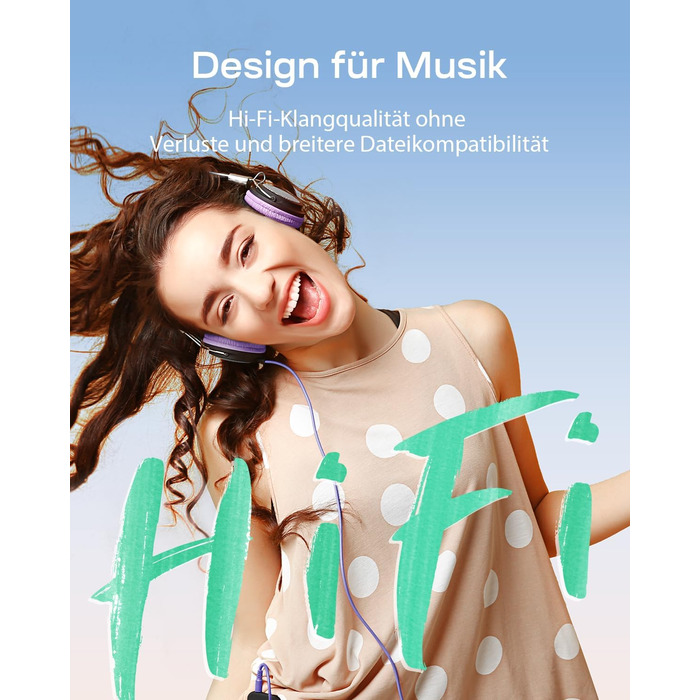 MP3-плеєр YOTON з Bluetooth 5.2, Hi-Fi звук, FM-радіо, диктофон, регулятор гучності, навушники, підтримка SD до 128 ГБ (Білий)