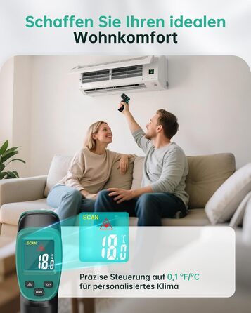 Інфрачервоний термометр ERICKHILL -50℃~800℃: безконтактний лазерний вимірювач температури з LCD-дисплеєм, регульована емісійність. Підходить для приготування їжі, грилю, заморожування, промисловості.