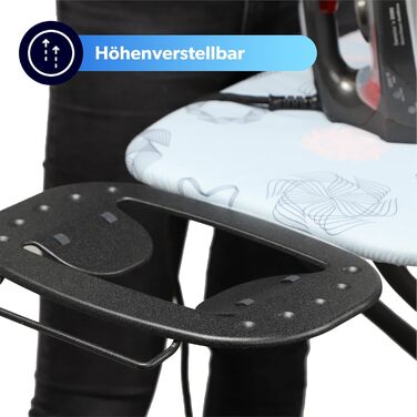 KADAX Ironing Board, 120x38 cm Folding Ironing Table, Height-Adjustable Steaming Ironing Table, Ironing Board with Non-Slip Feet, Table with 8mm Foam Padding (Dark Blue)