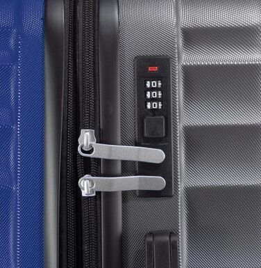 Набір валіз DMS® 7-елементів: 3 валізи (M/L/XL) з ABS-пластику, 360° колеса, кодовий замок + 4 чохли для одягу. Легкі, міцні, розширювані, для подорожей та бізнесу (Кобальтовий синій)