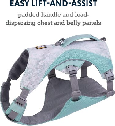 RUFFWEAR Swamp Cooler Dog Harness and Handle, Lightweight Running Gear Keeps Pets Cool in Hot Weather, Adjustable, Strong, and Cooling, 2 Leash Ports, (Large/XL, 81-107cm) (Sage Green, X-Small)