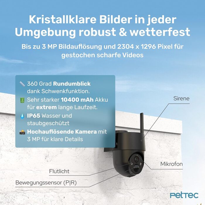 PetTec Pet Cam Buddy: камера для тварин з автоматичним годівницею 8L, Wi-Fi, 2-Way Audio, розпізнавання гавкіту, нічне бачення (LTE/4G, чорний)