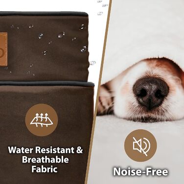 Ортопедичне ліжко для собак Ellie-Bo з Memory Foam, чорне, вологостійке, для клітки 76 см, розмір M (M - 71 x 48 x 6 см), коричневе, вологостійке