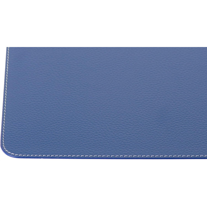 Placemats and Coasters (Set of 4) made from recycled leather, 4 placemats and 4 coasters, table mats, placemats 40 x 30 cm and coasters 10 x 10 cm (40 x 30 cm, Blue)
