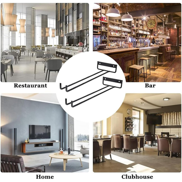 Тримач для келихів з металу, 4 шт., 40 см, для бару, кухні, ресторану