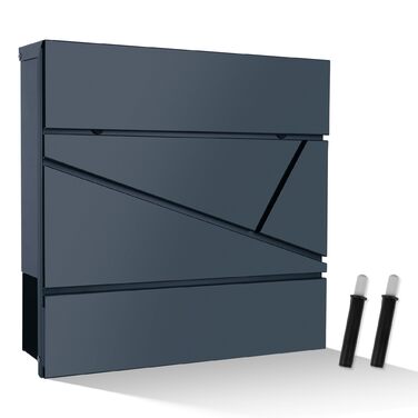 Поштовий ящик Bobodeco Dreispitz антрацит RAL 7016 з оглядовим вікном та газетницею, замок