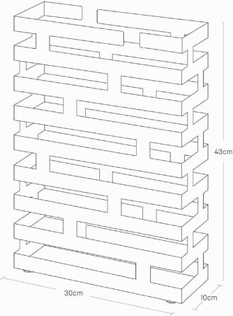 Підставка для парасольок YAMAZAKI Brick Breiter сталева, на 12 парасольок, з гумовим килимком, біла, 10 x 30 x 43 см