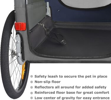 DOGGYHUT® Преміум велопричіп для собак середнього розміру, до 23 кг, синій, складання