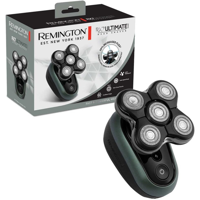 Електричний голєва машина Remington Glatzen Rasierer XR1600 з турбо-функцією та змінний насадка SPR-RX5 для гоління голови