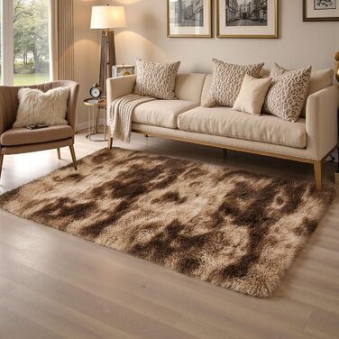 Килимок для вітальні Sour Lemon, 60 x 120 см, сірий, пухнастий, для спальні, миючий, нековзний, з бахромою