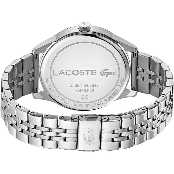 Годинник чоловічий Lacoste Analog Quartz 2011049 з сріблястим браслетом з нержавіючої сталі