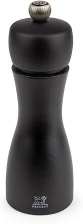 PEUGEOT 18368 Tahiti Pepper Grinder Wood, 5.2 x 5.2 x 15 cm, matte black