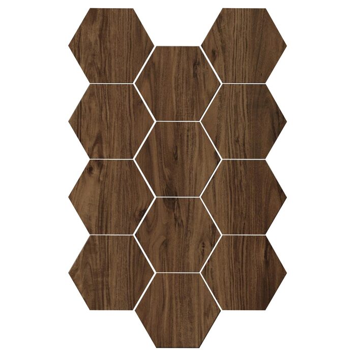 Набір гексагональних акустичних панелей MENAYODA (12 шт), самоклейні звукопоглинаючі плити високої щільності для стін, стелі та дверей, коричневі